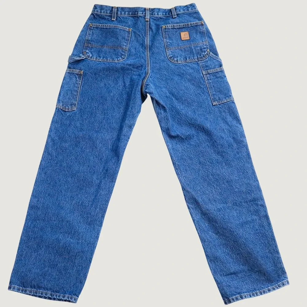 Vintage Carhartt B73 DST Double Knee Denim Work Pants Jeans 36x34 Made In Mexico